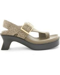 Loewe - Ease Heeled Sandals In Brushed Suede - Lyst