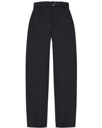Sacai - Wide-leg Wool-blend Trousers With A Belt - Lyst