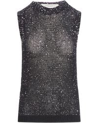 Golden Goose - Deluxe Brand Net Mesh Top With Sequins And Contrasting Details - Lyst