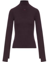 Courreges - Maglione a collo alto in interlock - Lyst