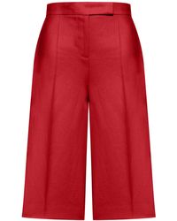 Max Mara - Kaki Linen Bermuda Shorts - Lyst