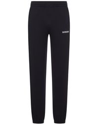Burberry - Pantaloni da jogging in cotone con logo - Lyst