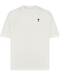 Ami Paris - T-shirt bianca con stampa place des victoires in cotone - Lyst