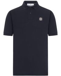 Stone Island - Cotton Polo Shirt With Logo Patch - Lyst