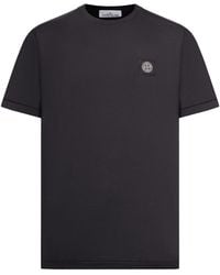 Stone Island - Cotton T-shirt With Logo Compass - Lyst