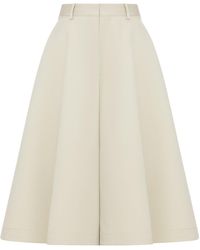 Bottega Veneta - Pantaloni a culotte in twill di cotone e seta - Lyst
