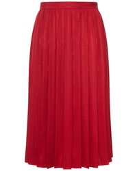 Gucci - Jacquard Silk Midi Skirt With gg Cross Chain - Lyst