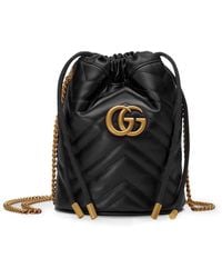 Gucci - GG Marmont Small Bucket Bag - Lyst