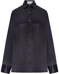 THE NINA STUDIO - Oversized Silk Shirt With Vertical Back Opening - Lyst