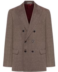 Brunello Cucinelli - Double-Breasted Tailored Jacket - Lyst
