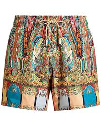 Etro - Swimsuit With Placed Floral Paisley Print - Lyst