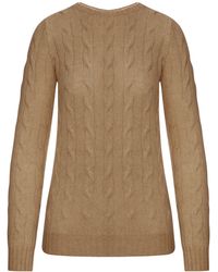 Ralph Lauren - Crewneck Cashmere Cable Knit Sweater - Lyst