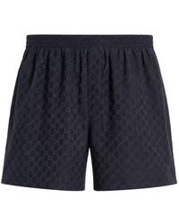 Gucci - Shorts in seta jacquard gg - Lyst