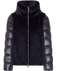 Herno - Puffer Jacket With Faux Fur Panel - Lyst