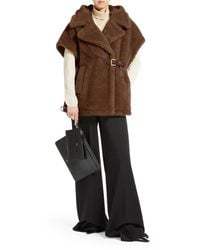 Max Mara Teddy Gilet Cape in Natural | Lyst