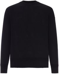 Moncler - Cotton Sweater With Logo Patch - Lyst