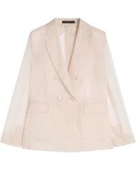 Max Mara - Silk Organza Slogan Jacket - Lyst