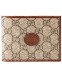 Gucci - GG Supreme Bi-fold Wallet And Card Holder - Lyst