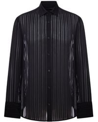 Gucci - Camicia a righe in garza di seta - Lyst