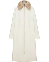 Herno - Long Coat With Fur Collar - Lyst