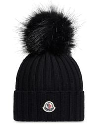Moncler - Wool Hat With Pompom - Lyst