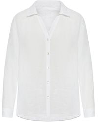 120% Lino - Asymmetric Linen Shirt - Lyst