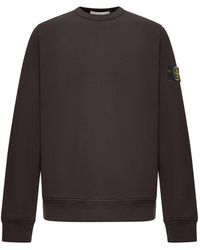 Stone Island - Felpa girocollo in cotone con logo compass - Lyst