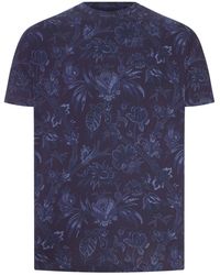 Etro - T-shirt in jersey di cotone con motivo paisley floreale - Lyst