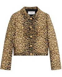 Celine - Double Wool Cardigan Jacket Leopard Print - Lyst