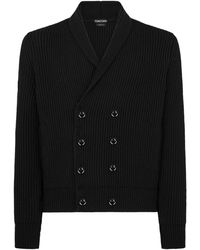 Tom Ford - Cardigan con collo a scialle in lana e seta - Lyst