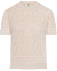 Fendi - Ff Wool And Silk Sweater - Lyst