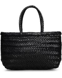 Dragon Diffusion - Borsa a mano mini flat gora in pelle nera - Lyst