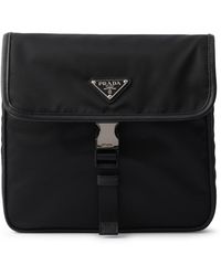 Prada - Borsa a tracolla in re-nylon e saffiano - Lyst
