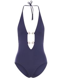 Gucci - One-Piece Swimsuit With Clamps - Lyst