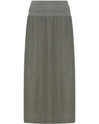 Transit - Midi Skirt In Linen Blend - Lyst