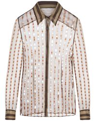 Dries Van Noten - Silk Shirt Printed With Two-tone Stripes - Lyst