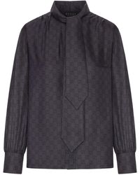 Gucci - Camicia in twill di seta stampata - Lyst