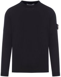 Stone Island - Wool Sweater With Compass Logo - Lyst