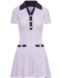 Self-Portrait - Mini abito in maglia traforata - Lyst