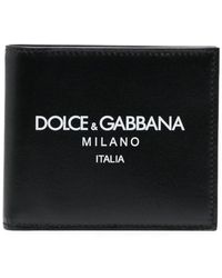 Dolce & Gabbana - Portafoglio bifold in pelle di vitello con logo - Lyst