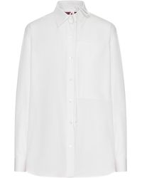 Gucci - Camicia in popeline di cotone con logo in rilievo - Lyst