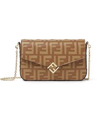 Fendi - Two-Tone Ff Leather Wallet - Lyst