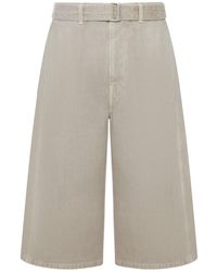 Lemaire - Snow-Effect Denim Bermuda Shorts - Lyst