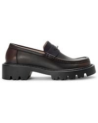 Loewe - Sierra Brushed Calfskin Loafers - Lyst