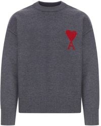 Ami Paris - Ami De Coeur Wool Sweater - Lyst