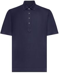 ZEGNA - Silk And Cotton Knitted Polo Shirt - Lyst