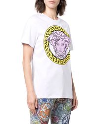 Versace Cotton T-shirt With Chain Logo Print in Black - Lyst