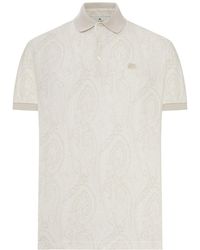 Etro - Cotton Polo Shirt With Arnica Pattern - Lyst