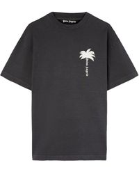 Palm Angels - T-shirt in cotone con stampa palme - Lyst