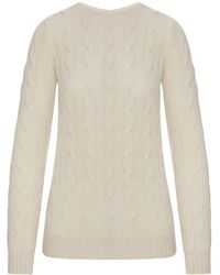 Ralph Lauren - Crew Neck Cashmere Cable Knit Sweater - Lyst